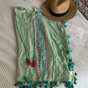 Spartina 449 Green and Pink Swim Coverup